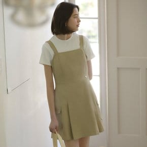 Side pocket sleeveless dress_Beige