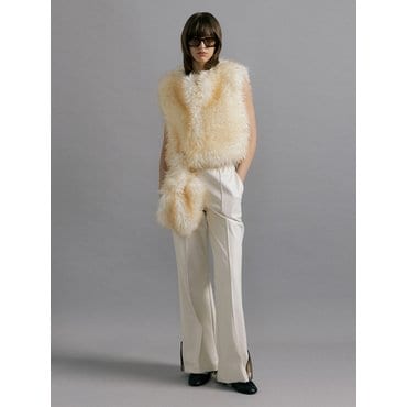 몰리올리 MONE crop mini vest_pouch set [ivory+yellow]