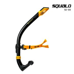 SQUALO 센터스노클3 SE-03 드라이탑 장착 수영 강습용 훈련 연습용품 블랙골드