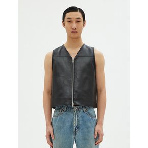 Short Zip Vest (Black)