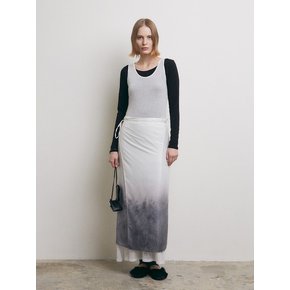 GARDEN PRINTED WRAP SKIRT [WHITE]