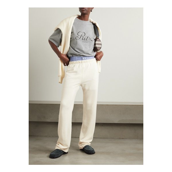 에턴 코튼 모달 혼방 저지 스트레이트 스웨트팬츠 크림 1647597338536413