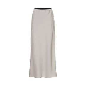 Satin Maxi Skirt Beige