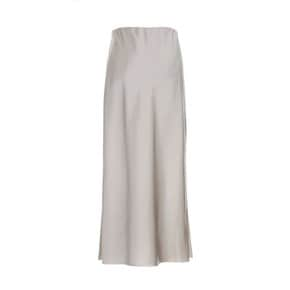 Satin Maxi Skirt Beige