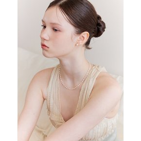 [진주귀걸이 2종 증정] Ball oval fresh pearl earring