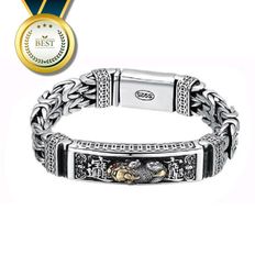  불교 팔찌 금강저 염주 은 패션 육자진언 레트로 악세사리