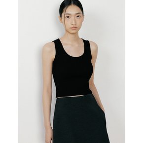 CROP SLEEVELESS RIB KNIT_2COLOR