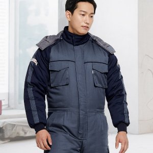  티뷰크 TB-761 패딩 일체복 원피스 후드 탈부착 작업복 정비복