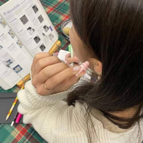 실리콘 수영 귀마개 코마개 세트 핑크