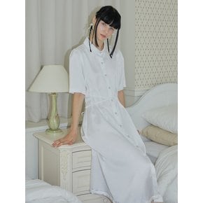 WH SILKY CROSS SHIRT DRESS