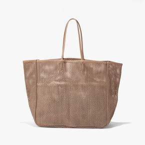 AMIACALVA 아미아칼바 WASHED LEATHER MESH TOTE (L) BEIGE ACF1M80007A24