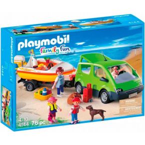 영국 플레이모빌 경찰차 경찰 Playmobil 4144 Family Van with Boat and Trailer 1715871