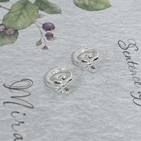 MINI RIBBON SILVER 925 Ring earring 러블리 미니리본 데일리 원터치 실버 링.._P414737597