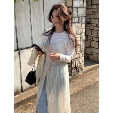 올리브데올리브 레이스 슬리브리스 레이어드 원피스 OH5MO551