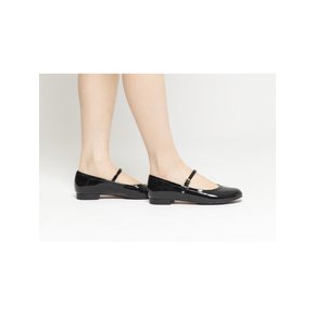 JENNA 스트랩 플랫 Patent Leather Black