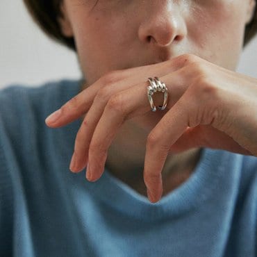 베흐트 [925 silver] Cinq.silver.225 / lacet ring (54319)