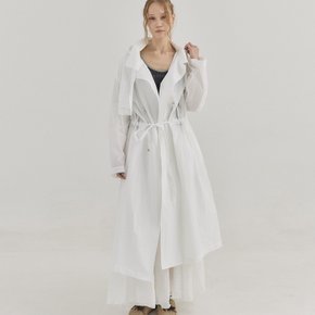 Sheer Hooded  Coat_White