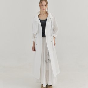 Sheer Hooded  Coat_White