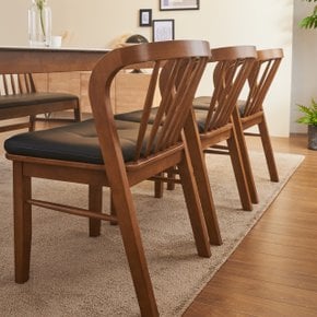 [방문설치]버논 고무나무 원목 디자인 의자 인테리어 체어 1인용