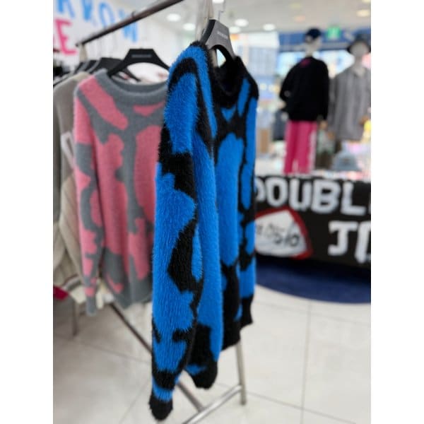 [여주점] 얼룩앙고라니트, 남여공용 ,블랙JFZZ51A09