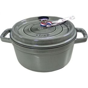 일본 스타우브 냄비0108 Staub 1102218 405093070 Cocotte Round 8.7 inches 22 cm Gray 1676659