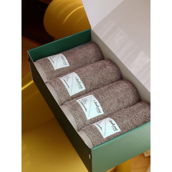 [선물포장] 1퍼센테이지 모카무스 호텔수건 4P 선물세트 40수 210g