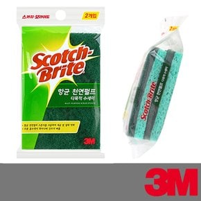 3M 스카치 브라이트 천연 펄프 수세미 1봉 2EA