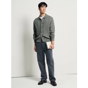 26SS 케이블 칼라넥 카디건 - 카키(BC615AC13H)
