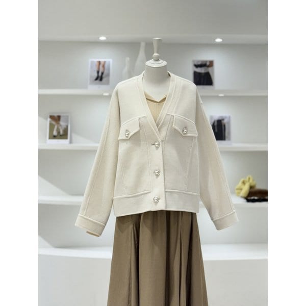 [여주점] 여성 브이넥 핸드메이드 자켓 (D244MSG339)