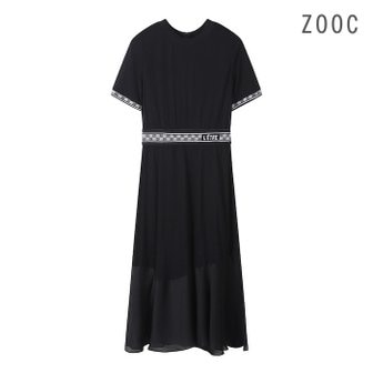 ZOOC 니트블록 라운드넥 원피스 BK_Z232MSE029