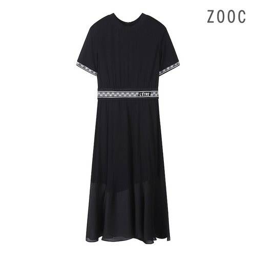 [ZOOC] 니트블록 라운드넥 원피스 BK_Z232MSE029