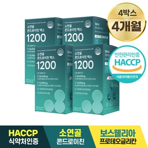 소연골 콘드로이친 맥스 1200 저분자 소유래 보스웰리아 1,000mg x 60정 4박스