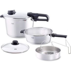 일본 휘슬러 압력솥 Fissler Vitavit 프리미엄 6 종 압력 냄비 세트 6.4 쿼트 2.7 유리뚜껑 인서