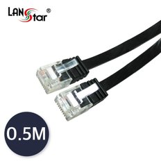 LANstar LS-F6-UTPD-0.5M UTP평면 랜케이블 , CAT.6 DIRECT 0.5M, BLACK