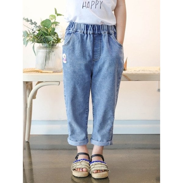 푸들 스판 스트레치 여름 남아 여아 주니어 유아 초등학생 아동 청바지