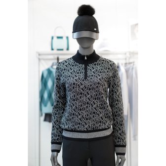 볼빅 [여주점] 골프웨어 여성 골프 하이넥라인 반집업 방풍 스웨터 TOA03