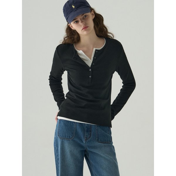 웨일 헨리넥 롱 슬리브 티셔츠 [3COLORS]