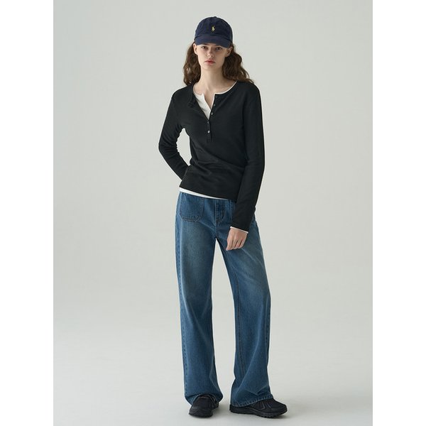 웨일 헨리넥 롱 슬리브 티셔츠 [3COLORS]