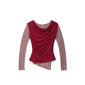 Asymmetric Layered Top Set - Red/Pink