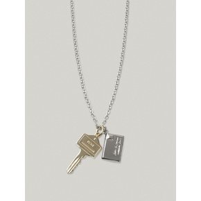 [folnua X fi,ore] MINI POST KEY NECKLACE - SILVER CHAIN (TWO TONE)