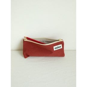 flat pencil case - brick red (topside zipper)