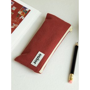 flat pencil case - brick red (topside zipper)