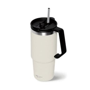 스텐 손잡이 빨대 텀블러 750ml 화이트 (YI159197)