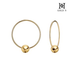 14K 슬림볼링 18mm 귀걸이 YG