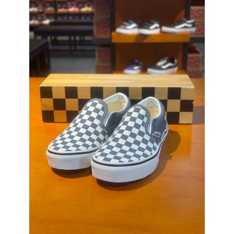 반스 [여주점] (키즈) 스니커즈 주니어 컬러 띠어리 체커보드 슬립온 (그레이) (VN000D0JRV2)