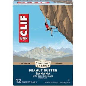 [해외직구] Clif  Bar  CLIF  BAR®  에너지  바  다크  초콜릿이  함유된  피넛버터  바나나  10g  단백질  바  12Ct  2.4oz  포장은  다를  수  있음