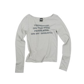 LETTERING SLIM L/S TEE [GREY]