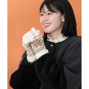 빔즈 하트 스노우 패턴 백 베어보우