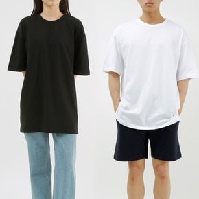 데일리 무지 남여공용 옆트임 오버핏 20수 반팔 4컬러