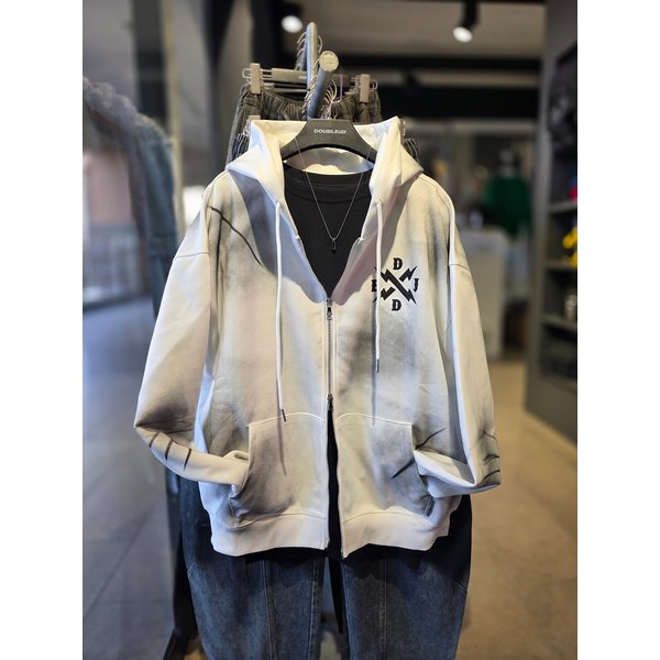 [시흥점] 더티워싱화이트 오버핏 후드집업 /JGZZ40B04WH